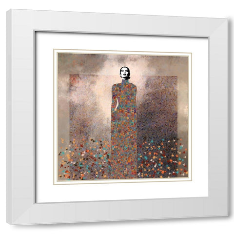 Esta es mi Musica White Modern Wood Framed Art Print with Double Matting by Cacho, Jose