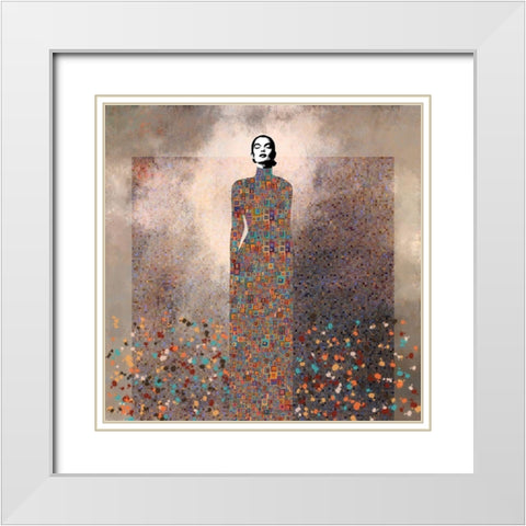 Esta es mi Musica White Modern Wood Framed Art Print with Double Matting by Cacho, Jose