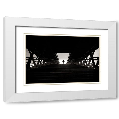 Unchained White Modern Wood Framed Art Print with Double Matting by Corso, Stefano