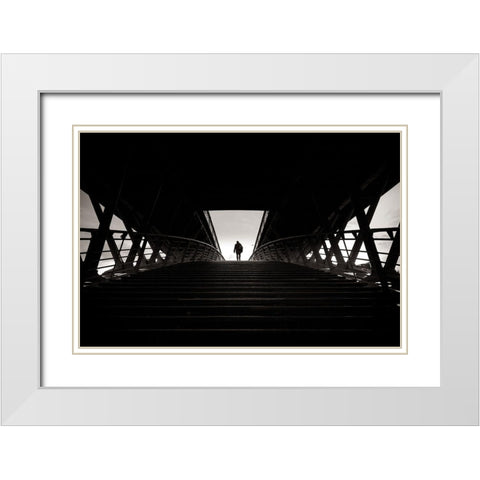 Unchained White Modern Wood Framed Art Print with Double Matting by Corso, Stefano