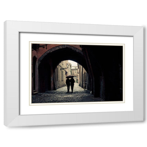 Lullaby White Modern Wood Framed Art Print with Double Matting by Corso, Stefano