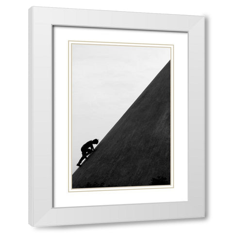 No Surrender White Modern Wood Framed Art Print with Double Matting by Corso, Stefano