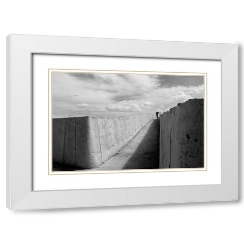 Shadow Line White Modern Wood Framed Art Print with Double Matting by Corso, Stefano