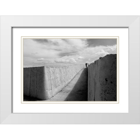 Shadow Line White Modern Wood Framed Art Print with Double Matting by Corso, Stefano