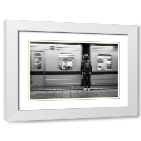 We Are A Family White Modern Wood Framed Art Print with Double Matting by Corso, Stefano