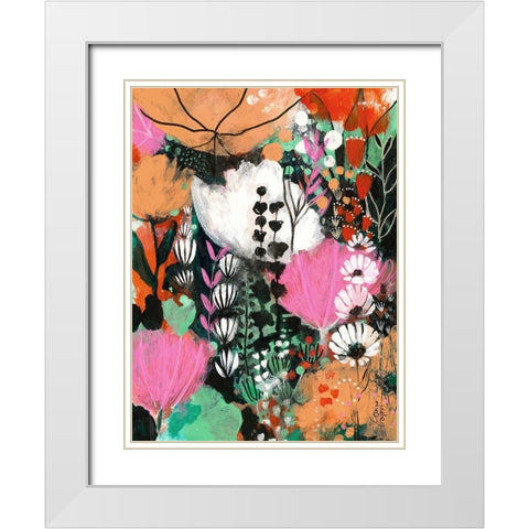 Strawberry Moon White Modern Wood Framed Art Print with Double Matting by Capri, Corina