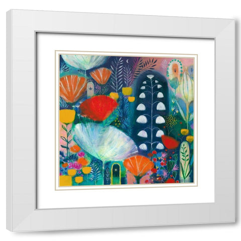 Nuit Blanche White Modern Wood Framed Art Print with Double Matting by Capri, Corina