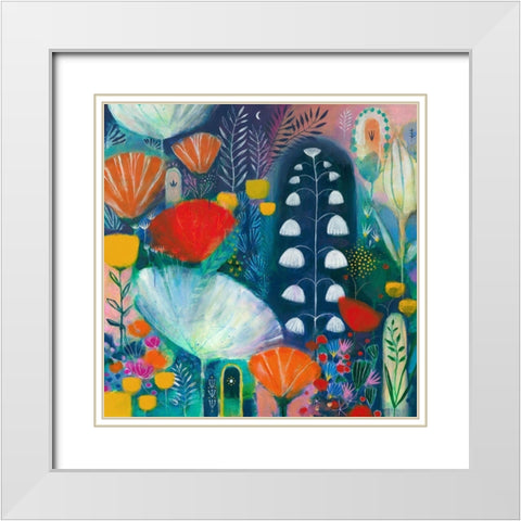 Nuit Blanche White Modern Wood Framed Art Print with Double Matting by Capri, Corina