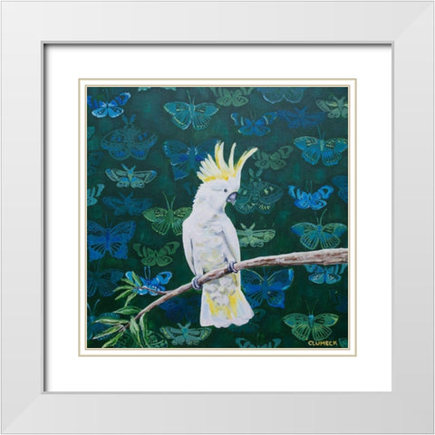 Yellow Crested White Modern Wood Framed Art Print with Double Matting by Clumeck, Alana