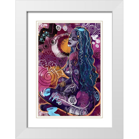 Tahiya White Modern Wood Framed Art Print with Double Matting by Copeland, Justin