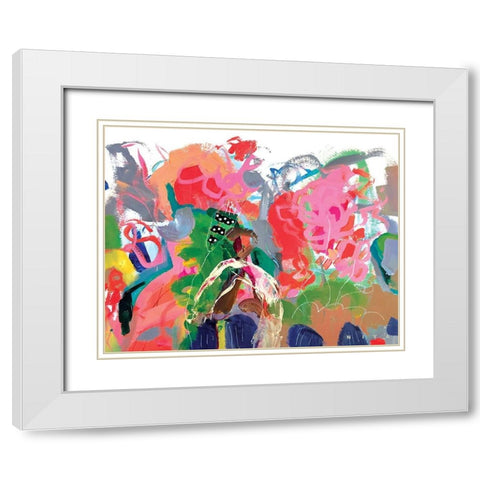 Always One In a Crowd White Modern Wood Framed Art Print with Double Matting by Christine, Niya