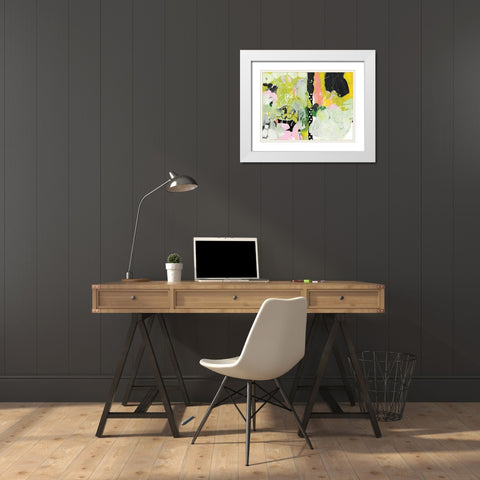 Mustard Fields In Style White Modern Wood Framed Art Print with Double Matting by Christine, Niya