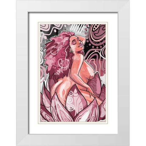 Bisa White Modern Wood Framed Art Print with Double Matting by Copeland, Justin