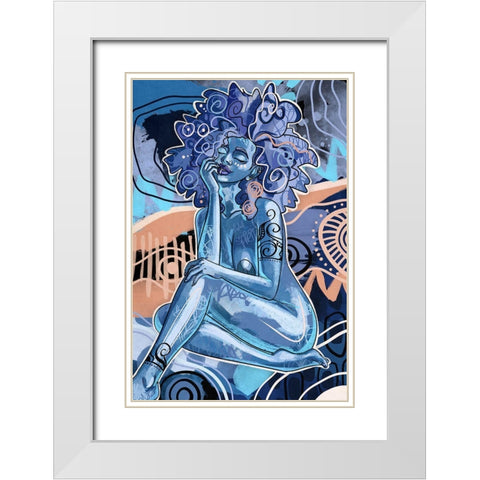 Imani White Modern Wood Framed Art Print with Double Matting by Copeland, Justin