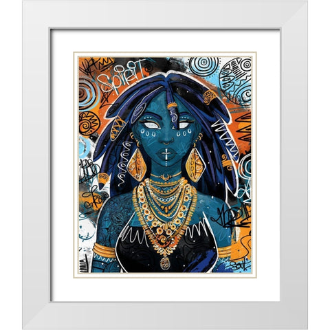 Ogechi White Modern Wood Framed Art Print with Double Matting by Copeland, Justin