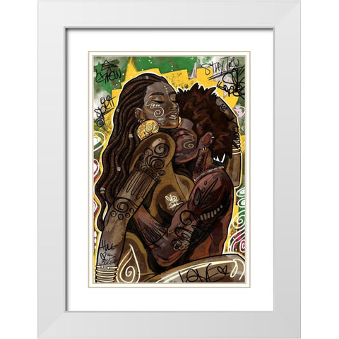 Stability White Modern Wood Framed Art Print with Double Matting by Copeland, Justin