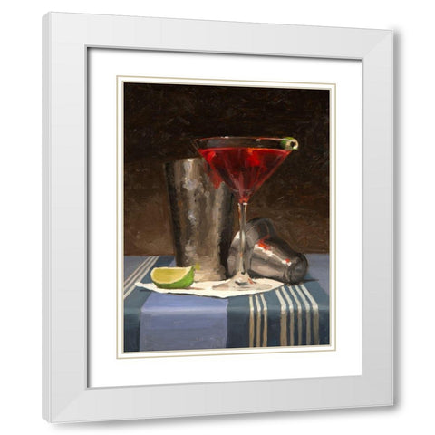 Cosmopolitan White Modern Wood Framed Art Print with Double Matting by Casey, Todd M.