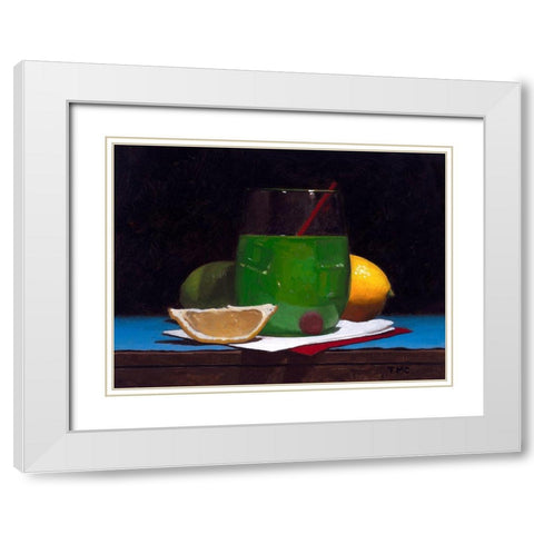 Midori Sour White Modern Wood Framed Art Print with Double Matting by Casey, Todd M.