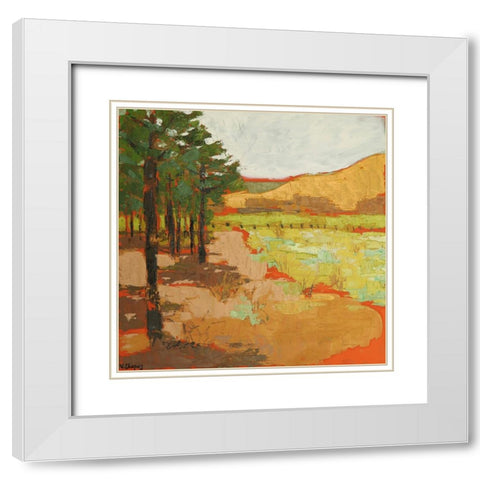 Woods End White Modern Wood Framed Art Print with Double Matting by Chapuis, Virginia