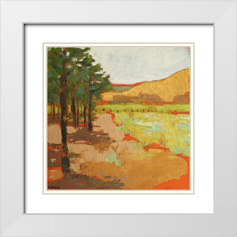 Woods End White Modern Wood Framed Art Print with Double Matting by Chapuis, Virginia