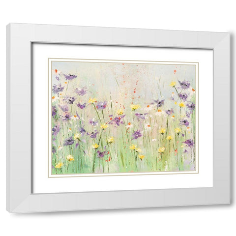 Clematis White Modern Wood Framed Art Print with Double Matting by Coghlan, Emma