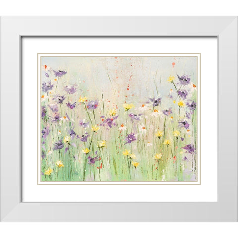 Clematis White Modern Wood Framed Art Print with Double Matting by Coghlan, Emma