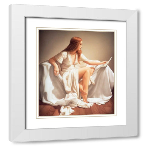 Spring Promise White Modern Wood Framed Art Print with Double Matting by Campos, Edson