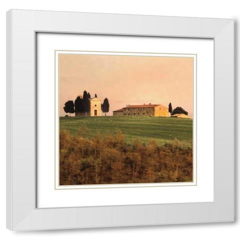 Evening Light Tuscany White Modern Wood Framed Art Print with Double Matting by Carmel, Elizabeth