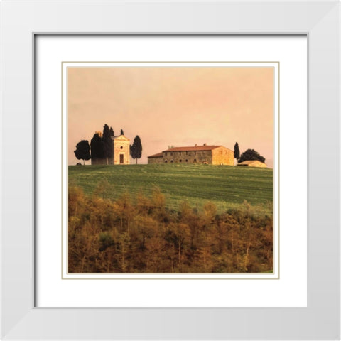 Evening Light Tuscany White Modern Wood Framed Art Print with Double Matting by Carmel, Elizabeth