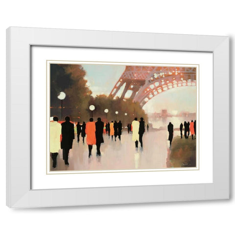 Paris Remembered White Modern Wood Framed Art Print with Double Matting by Christie, Lorraine