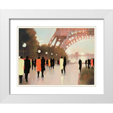 Paris Remembered White Modern Wood Framed Art Print with Double Matting by Christie, Lorraine