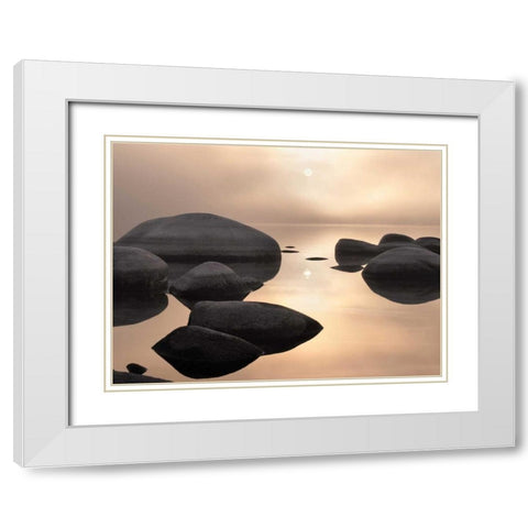 Silver and Gold White Modern Wood Framed Art Print with Double Matting by Carmel, Elizabeth
