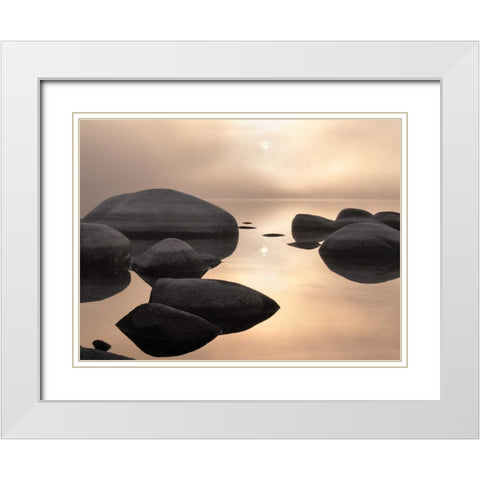 Silver and Gold White Modern Wood Framed Art Print with Double Matting by Carmel, Elizabeth