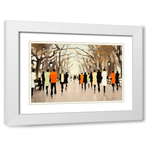 Poets Walk White Modern Wood Framed Art Print with Double Matting by Christie, Lorraine