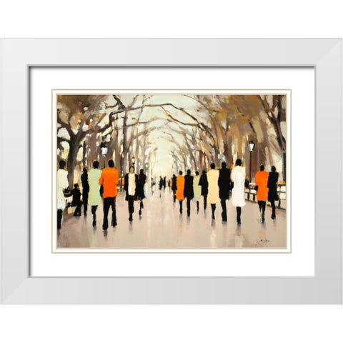 Poets Walk White Modern Wood Framed Art Print with Double Matting by Christie, Lorraine