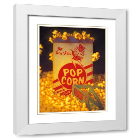 3D Popcorn White Modern Wood Framed Art Print with Double Matting by Colletta, TR