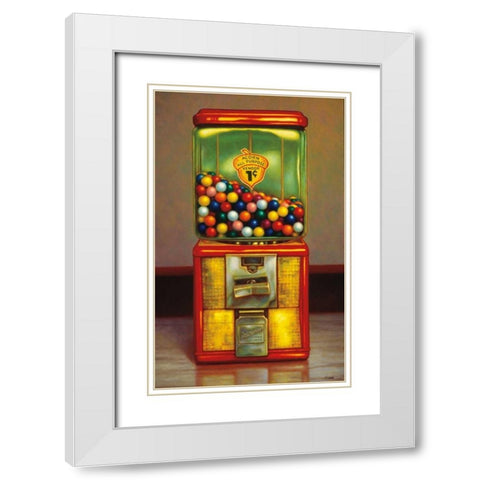 Gumball Machine X White Modern Wood Framed Art Print with Double Matting by Colletta, TR