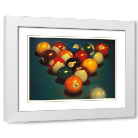 Eight Ball II White Modern Wood Framed Art Print with Double Matting by Colletta, TR
