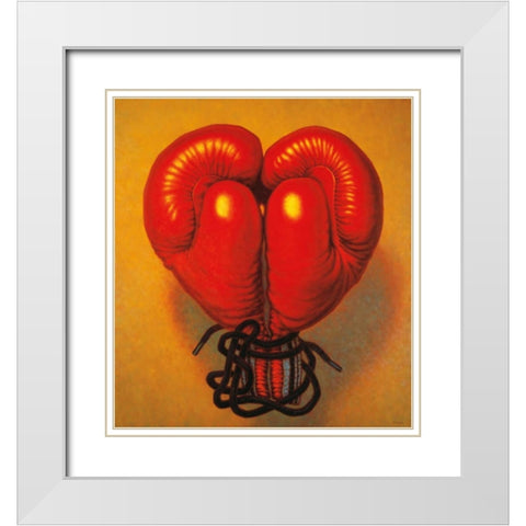 For Love or Money White Modern Wood Framed Art Print with Double Matting by Colletta, TR