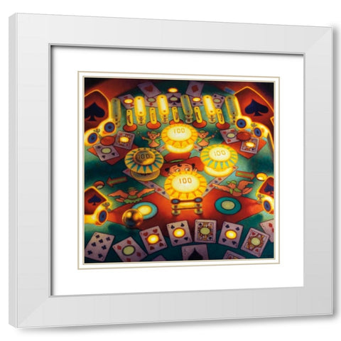 Hi Lo Pin Ball White Modern Wood Framed Art Print with Double Matting by Colletta, TR