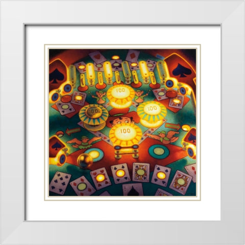 Hi Lo Pin Ball White Modern Wood Framed Art Print with Double Matting by Colletta, TR