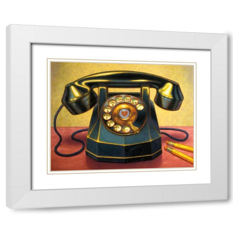 Keep in Touch White Modern Wood Framed Art Print with Double Matting by Colletta, TR