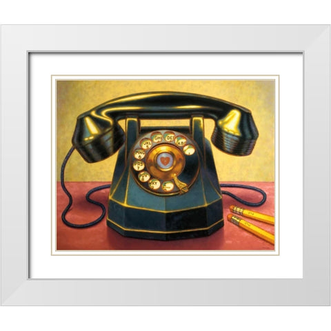 Keep in Touch White Modern Wood Framed Art Print with Double Matting by Colletta, TR