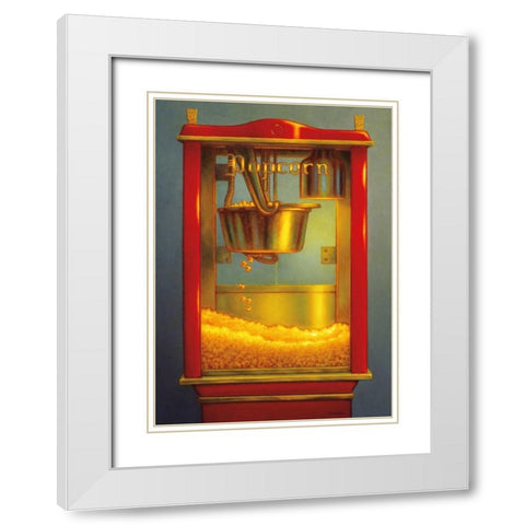 Popcorn II White Modern Wood Framed Art Print with Double Matting by Colletta, TR