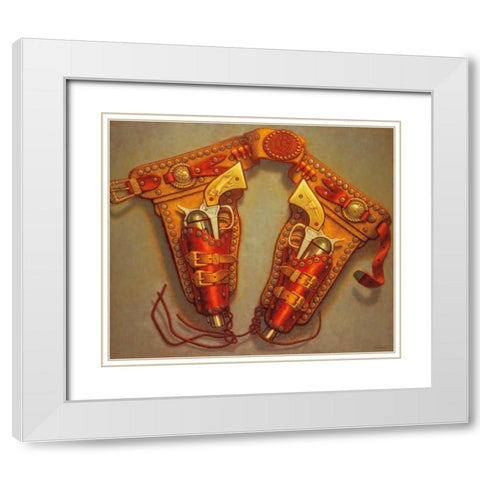 Trigger Happy White Modern Wood Framed Art Print with Double Matting by Colletta, TR