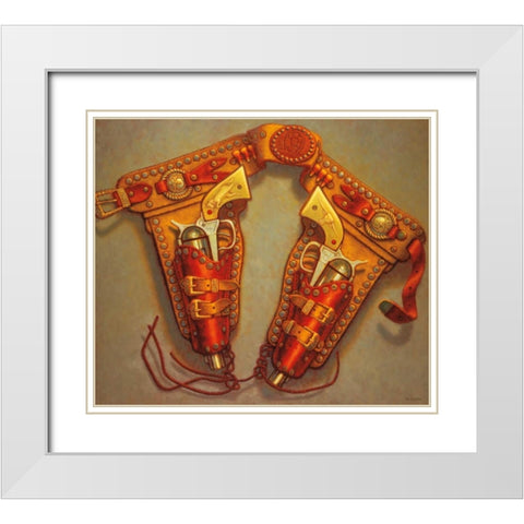 Trigger Happy White Modern Wood Framed Art Print with Double Matting by Colletta, TR