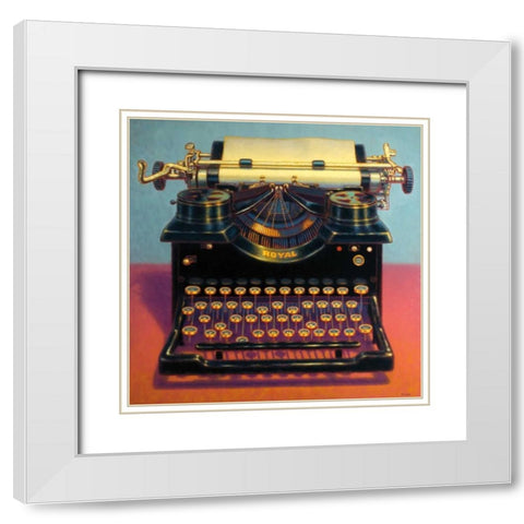 Writers Block II White Modern Wood Framed Art Print with Double Matting by Colletta, TR