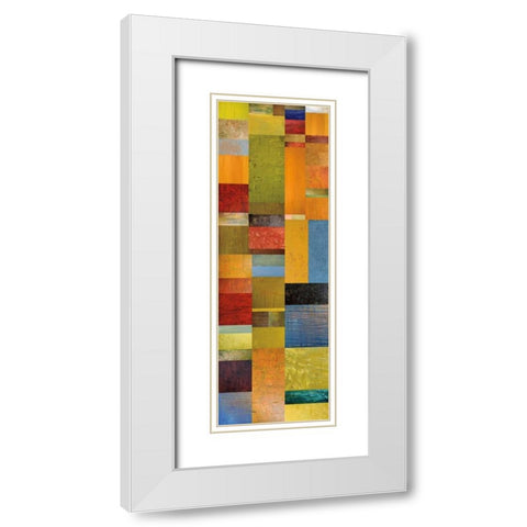 Color Panels with Green Grass White Modern Wood Framed Art Print with Double Matting by Calkins, Michelle