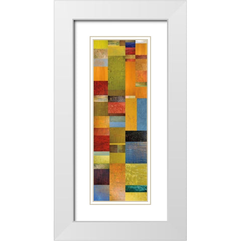 Color Panels with Green Grass White Modern Wood Framed Art Print with Double Matting by Calkins, Michelle