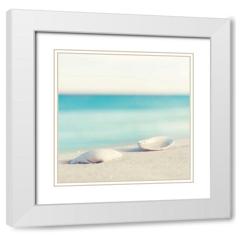 Serenity White Modern Wood Framed Art Print with Double Matting by Cochrane, Carolyn